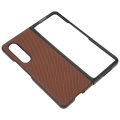 Miniatyrbillede 4 af 7: Telefon Cover Foldbar Mobiltelefon Beskyttelsesetui Fuld Beskyttelse til Galaxy Z Fold 3 Kulfiberstruktur Kaffe