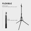 Miniatyrbillede 4 af 10: Selfie Lampe LED Ringlys Stativ 160 cm + Fjernbetjening Sort