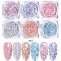 Miniatyrbilde 9 av 9: 6 stk negl-klistremerker Farger Glittersett Høst og Vinter Diamant i rusk Rosa Champagne Pailletter Negl Glitter Negl M