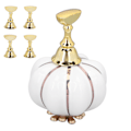 Miniatyrbillede 5 af 6: Keramisk Græskarformet Negle Display Stativ Salon DIY Guld Magnetisk Negletip Holder Øvelsesstativ Sæt Hvid