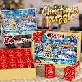 Miniatyrbilde 2 av 2: 1008-dels Julekalender Nedtellings Puslespill 24 Små Rutenett Adventskalender Jenter og Gutter Julegave B