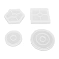 Miniatyrbillede 4 af 7: 4 stk. Harpiks-Korkunderlag-forme Kvadrat, Hexagon, Rund DIY Håndværk Tyk Anti-Deformation Silikon-Korkunderlag-form til Kopper