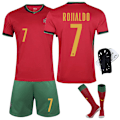 Pikkukuva 2 / 6: 2425 Portugal Koti- ja Vieraspaita Numero 7 Jalkapallopaitasetti Ronaldo 2223 Portugal Guest No. 7 L