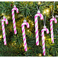Miniatyrbillede 2 af 4: 6-13 cm glitter-julepynt i form af slikkepind til juletræet - 6 stk.