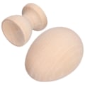 Miniatyrbilde 5 av 7: Umalt trepåskeegg - Kunstig treegg med eggekoppholder for DIY-dekorering - Håndverk - Burlywood eggform