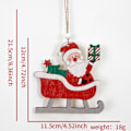 Miniatyrbilde 8 av 9: Julepynt i tre med laserutskjæring, hul design, for butikksvindu, julenissen, elg, slede, treplate, hengende pynt 7