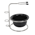 Miniatyrbilde 3 av 8: Barberhøvelstativ, robust, stabilt, stilig utseende, rustfritt, bærbart, skål for barberskum til herrer, for frisørsalong, hotell, hjem