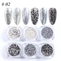 Miniatyrbilde 1 av 9: 6 stk negl-klistremerker Farger Glittersett Høst og Vinter Diamant i rusk Rosa Champagne Pailletter Negl Glitter Negl E