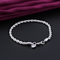 Miniatyrbild 4 av 5: Silverarmband - Twist & Tvinnat - Stilren Design - 4 mm Silver
