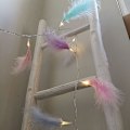 Miniatyrbillede 1 af 10: LED Fjeder Lys Kæde Kalkun Fjeder Dekorativ Lys 20 Lampe Fjeder Batteri Lys Macaron Color 3M20led