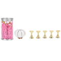 Miniatyrbillede 1 af 6: Keramisk Græskarformet Negle Display Stativ Salon DIY Guld Magnetisk Negletip Holder Øvelsesstativ Sæt Hvid