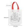 Miniatyrbillede 4 af 7: 12 stk. DIY Graffiti Tote Bag Ikke-vævede Indkøbsposer til Børn Kunst og Håndværk Farvefyldning Festgave