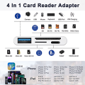 Miniatyrbild 2 av 7: iPhone SD-kortläsare Adapter, [Apple MFi-certifierad] 4-i-1 iPhone USB OTG Adapter 4 in 1
