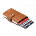 Miniatyrbillede 1 af 9: POP UP Tegnebog med RFID-NFC Blokering Kort Holder Etui Tegnebog Kassette Snap Button Apricot