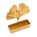 Miniatyrbillede 5 af 7: Jern Røgelse Spole Holder Ginkgo Blad Formet Røgelse Brændende Støtte Stativ Til Hjem Dekoration Guld