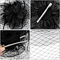 Miniatyrbillede 10 af 10: Mesh pandebånd hårtilbehør, bryllup mesh pandebånd fjer blomst klip white