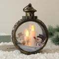 Miniatyrbilde 7 av 8: Julepynt LED Lys Rundt Hengende Lampe Bærbar Bronze Small Size-Snowman