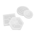 Miniatyrbillede 2 af 7: 4 stk. Harpiks-Korkunderlag-forme Kvadrat, Hexagon, Rund DIY Håndværk Tyk Anti-Deformation Silikon-Korkunderlag-form til Kopper