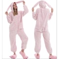Miniatyrbilde 2 av 5: Flanellpysjamas, tykk for både menn og kvinner, dyreprint for barn, stripete ekorn, tegneserie-jumpsuit pysjamas, hjemmeklær, Stitch-flaggermus New Tiger 130cm