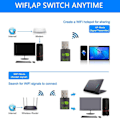 Miniatyrbillede 7 af 7: USB Trådløs Bluetooth Adapter 150Mbps 433Mbps 5G Dobbelt Bånd Bluetooth 5.0 Trådløst Netværkskort Dongle til WindowsXP 7 8 8.1 10