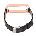 Miniatyrbillede 3 af 8: Hurtigudløsende læderurremme Bambusmønster Urremme Håndleds Smartwatch Rem Udskiftning til Xiaomi Mi Band 6 5 NFC Sort Guld
