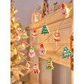 Miniatyrbillede 1 af 6: Julepyntstreng Scene Layout Ambience Lys Juletræ Klokke Snefnug Krykke LED Lys Kæde Warm White 6M40led  USB