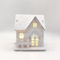 Miniatyrbilde 6 av 7: Julepynt i tre - Lysende snøfnugg hus hytte Type D