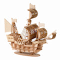 Miniatyrbild 1 av 6: 3D Trä DIY Segelfartyg Leksakspussel Montering Modell Skrivbordsdekoration för Barn