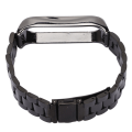 Miniatyrbillede 3 af 8: Smartwatch Armbåndsrem i Rustfrit Stål Anti-tabt med Dobbelt Lås Foldbar Spænde til Mi Band 6 Sort