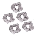 Miniatyrbillede 3 af 8: 5 stk. Lyse Scrunchies Lysende Grå Satin Elastisk Glød i Mørke Hår Scrunchie til Kvinder