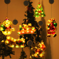 Miniatyrbild 3 av 9: LED-jullampa i snögubbeform för fönsterdekoration, festlig atmosfär, små färgade lampor A