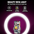 Miniatyrbillede 7 af 10: Selfie Lampe LED Ringlys Stativ 160 cm + Fjernbetjening Sort