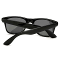 Miniatyrbillede 3 af 4: Retro Wayfarer Solbriller Sort Sort Glas + Senil Snøre Sort