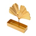 Miniatyrbillede 3 af 7: Jern Røgelse Spole Holder Ginkgo Blad Formet Røgelse Brændende Støtte Stativ Til Hjem Dekoration Guld