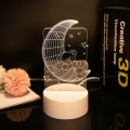 Miniatyrbillede 1 af 8: 3D Lille Natlampe Kreativ Berøringsakryl Bordlampe Sengelampe Atmosfærisk Lys Aktivitetsgave Moon Bear
