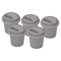 Miniatyrbillede 2 af 7: 5 stk Grå Kaffe Kop Skønhedssvamp Holder Letvægts Bærbar Makeup Svampebeholder Æske