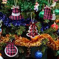 Miniatyrbillede 2 af 8: Håndlavede Julepynt i Filt - Juletræspynt - Rød og Sort Buffalo Plaid A