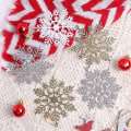 Miniatyrbilde 4 av 8: Juletrær Snøfnugg Henger Glitter Dekor Tilbehør Fest Sted Layout Jul Gold [with Lanyard]] 9 Packs [27 Packs]]