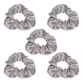 Miniatyrbillede 2 af 8: 5 stk. Lyse Scrunchies Lysende Grå Satin Elastisk Glød i Mørke Hår Scrunchie til Kvinder
