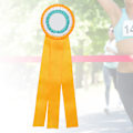 Miniatyrbillede 3 af 8: Generøs Ribbons Rosette Badge Pin Vinder Medalje Klasse Trofæ Pris Gul