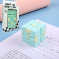 Miniatyrbillede 1 af 5: Uendelig Terning Afstressningsgenstand Lomme Terning Macaron Lomme Flip Terning Afstressning Mini Lomme Terning Green Infinite Cube Boxed