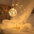 Miniatyrbilde 6 av 6: Julepynt med LED-lys, smidd jernmåne, innendørs dekorasjon, liten nattlampe Warm White XINGX