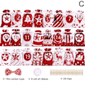 Miniatyrbillede 1 af 10: 24ST Julekalender Gaveposer Snørepose Fest D rød 24stk red 24pcs