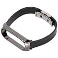 Miniatyrbillede 3 af 8: Læderrem Kompatibel med Xiaomi Mi Band 6 Smartwatch Udskiftningsrem Armbånd Håndledsrem Sort Krop Sort Skal