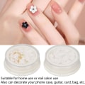 Miniatyrbild 6 av 7: Nagelkonst Dekorationer Set 3D Blomma Forma Manikyr Dekorativa Ornament för Nagelsalong Guld Silver