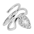 Miniatyrbillede 3 af 7: Rhinestone Negl Ring Sund Sikker Smuk Fingernegl Ring til Kvinder og Piger 3054 Platin