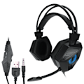 Miniatyrbillede 1 af 8: Gaming Headset Støjreducerende USB 3.5mm Interface Over Ear RGB Hovedtelefon med Mikrofon til PS4 PC Bærbar Sort Blå