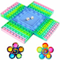Miniatyrbild 1 av 6: 4-spelars schackbräde Pop it fidget leksaker för barn, vuxna
