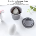 Miniatyrbillede 7 af 7: 5 stk Grå Kaffe Kop Skønhedssvamp Holder Letvægts Bærbar Makeup Svampebeholder Æske