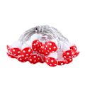Miniatyrbillede 4 af 5: Juleferie LED Små Farvede Lys Røde Svampe Lyskæde Pigeværelse Dekorative Lys Warm White 1.5 M 10 led USB